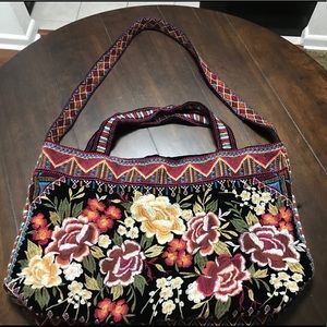 Embroidered floral weekend bag/crossbody